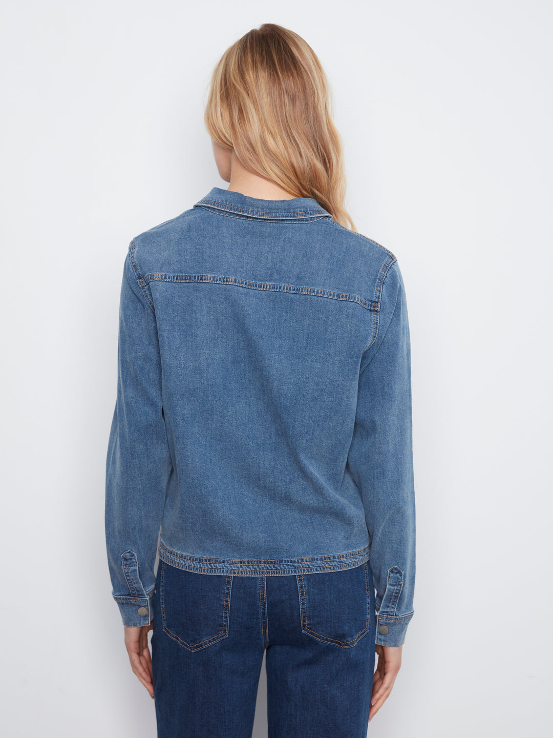 Tencel Denim Long Sleeve Half Placket Shirt