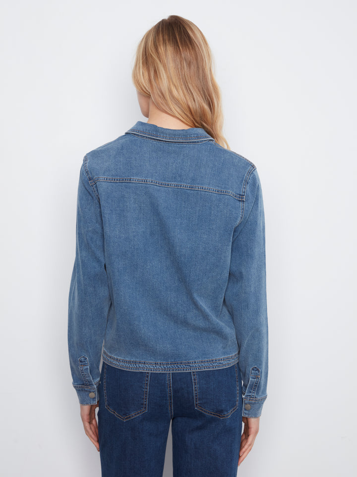 Tencel Denim Long Sleeve Half Placket Shirt