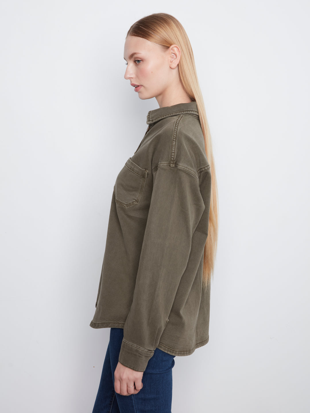 Smooth Twill Long Sleeve Overshirt