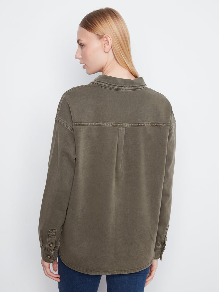 Smooth Twill Long Sleeve Overshirt