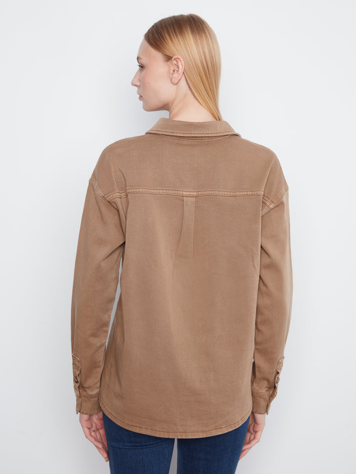 Smooth Twill Long Sleeve Overshirt
