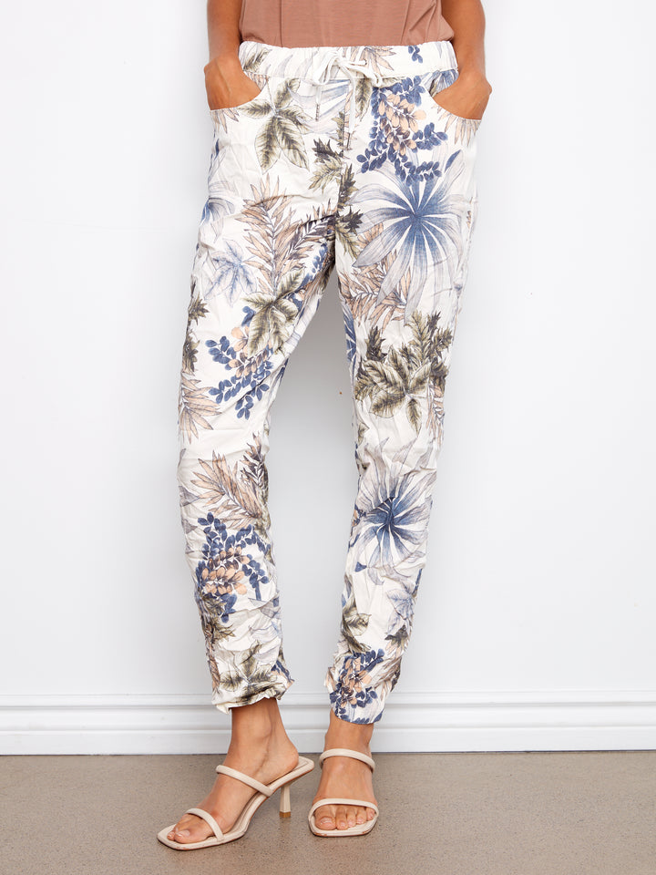 Printed Crinkle Jogger Pants