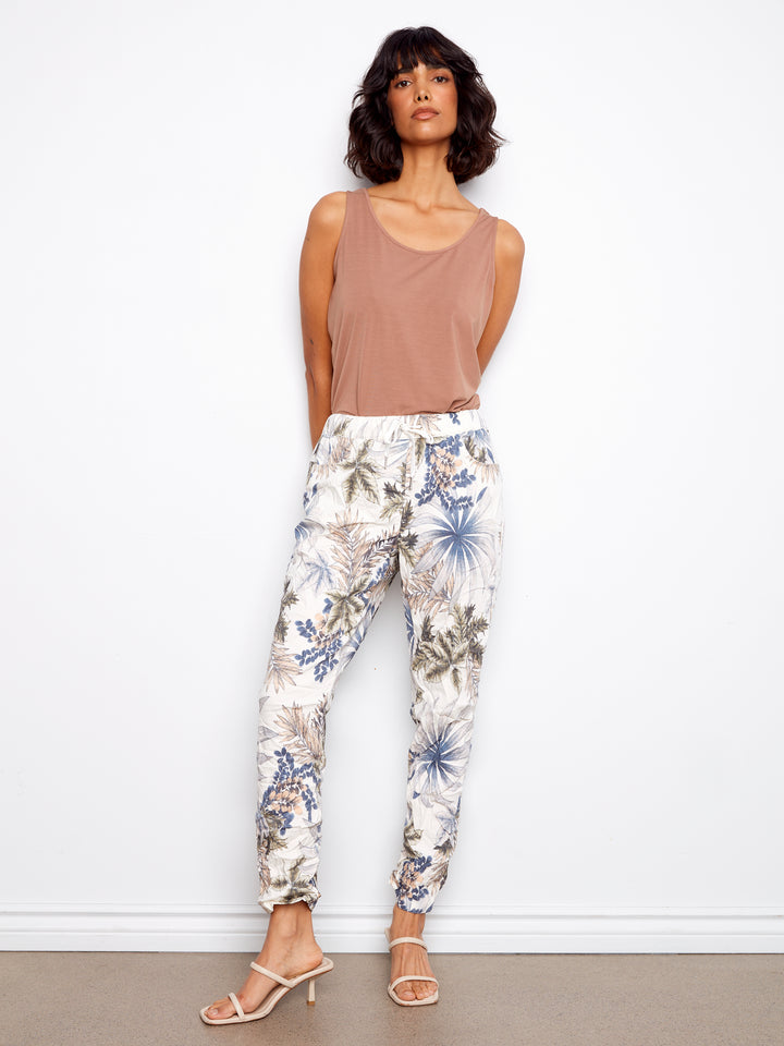 Printed Crinkle Jogger Pants