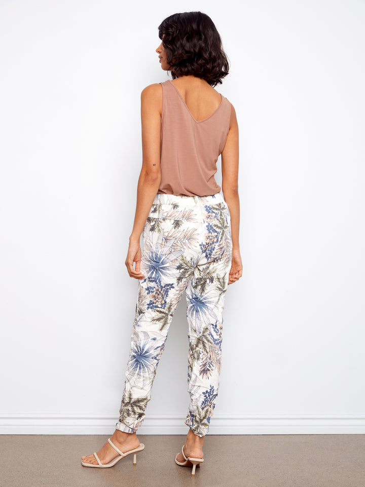 Printed Crinkle Jogger Pants