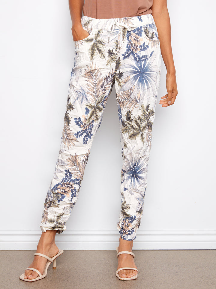 Printed Crinkle Jogger Pants