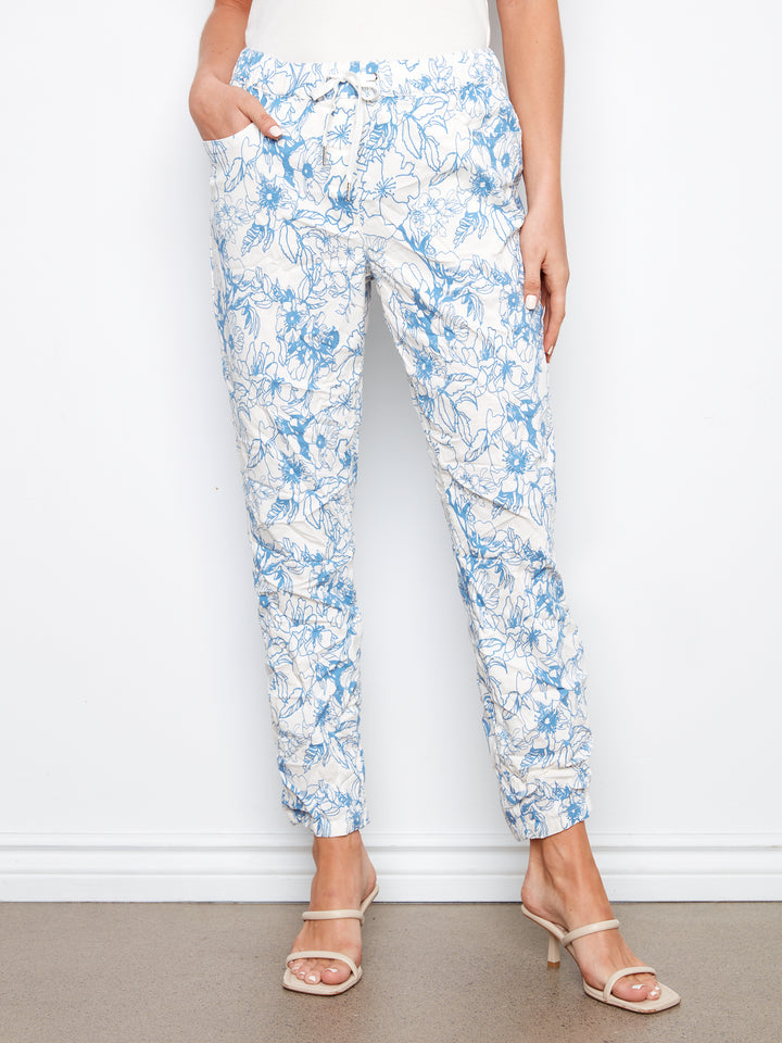 Printed Crinkle Jogger Pants