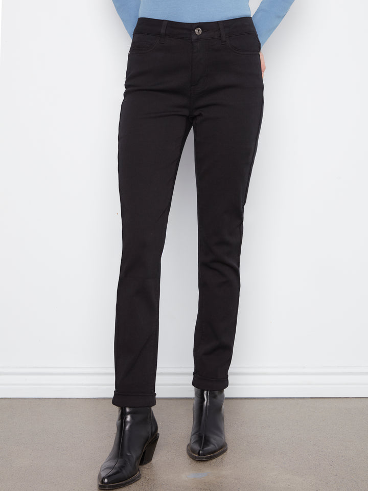 Cuffed Hem Slim 5 Pocket Colored Twill Pants
