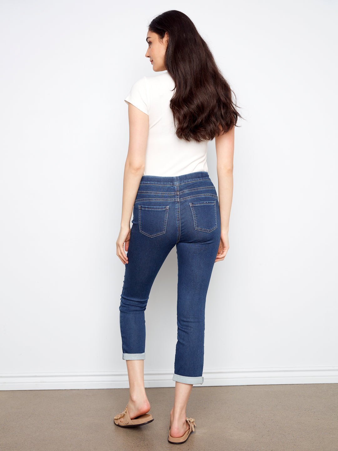 Knit Denim Jogger Pants