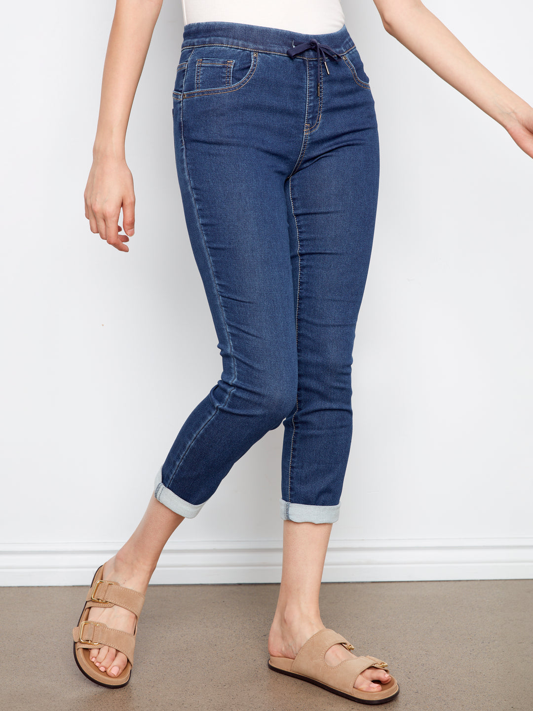 Knit Denim Jogger Pants