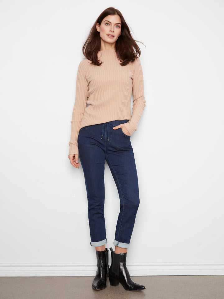 Knit Jogger Pants With Elastic Waistband And Pockets