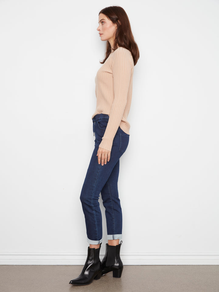Knit Jogger Pants With Elastic Waistband And Pockets