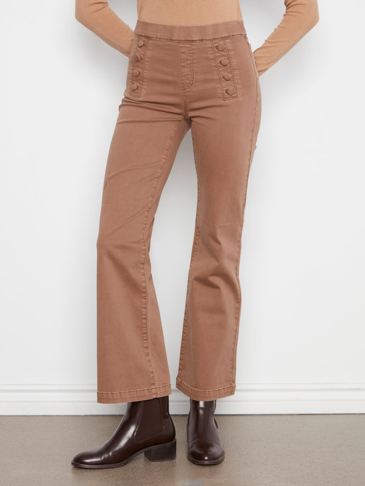 Flare Pull On Pants With Sailor Buttons on Front Welts
