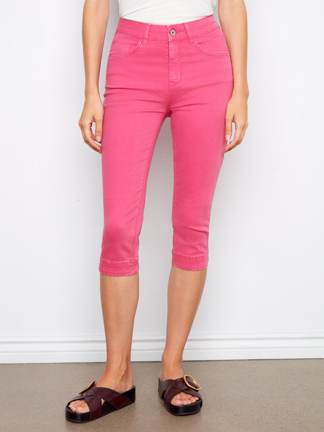 Colored Twill Capri Pants