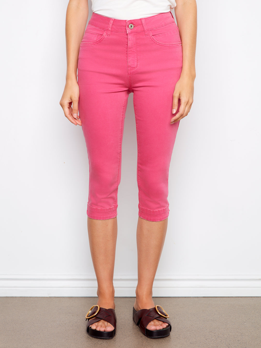 Colored Twill Capri Pants