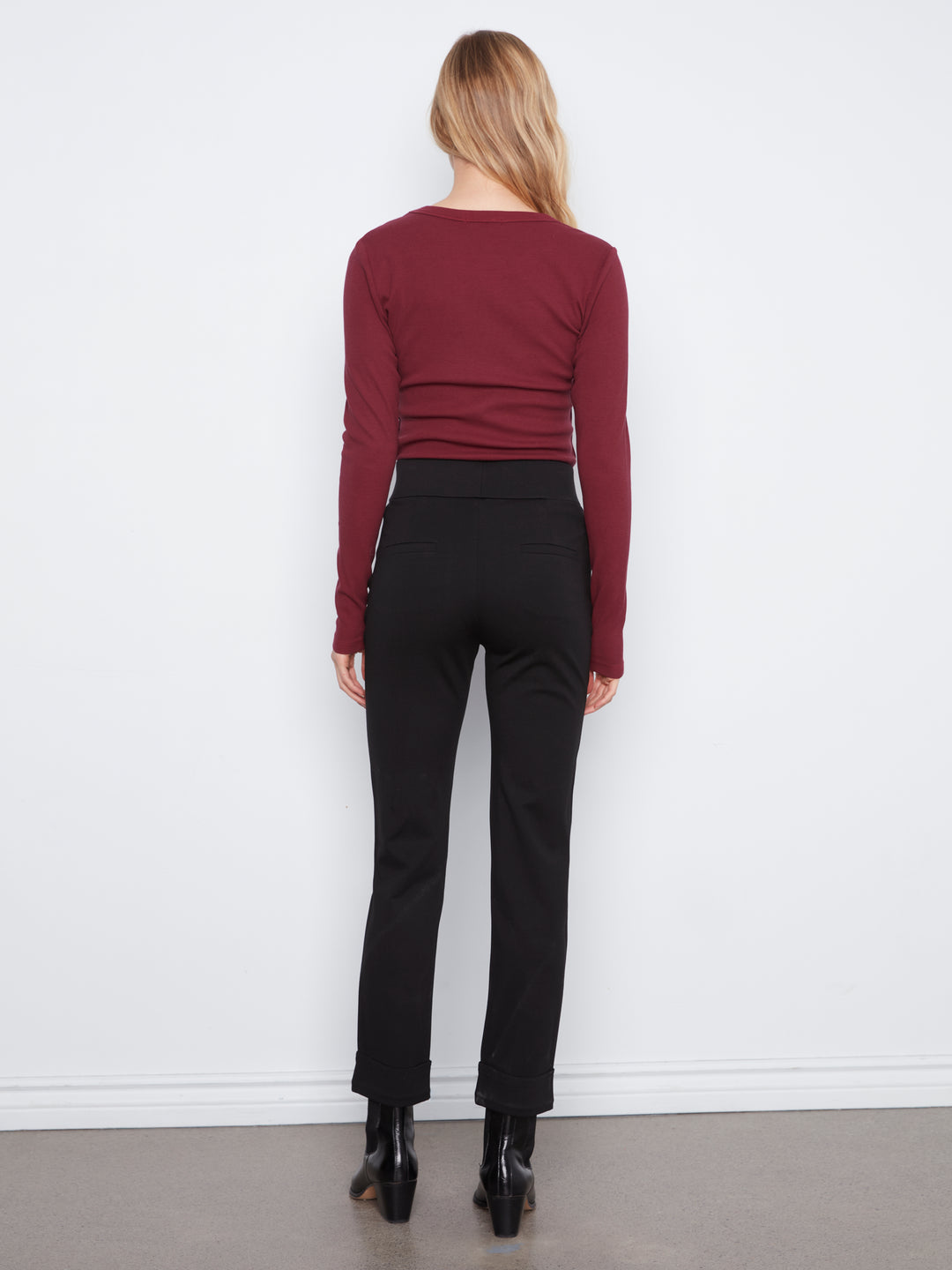 Rolled Cuffs Pants With Pockets