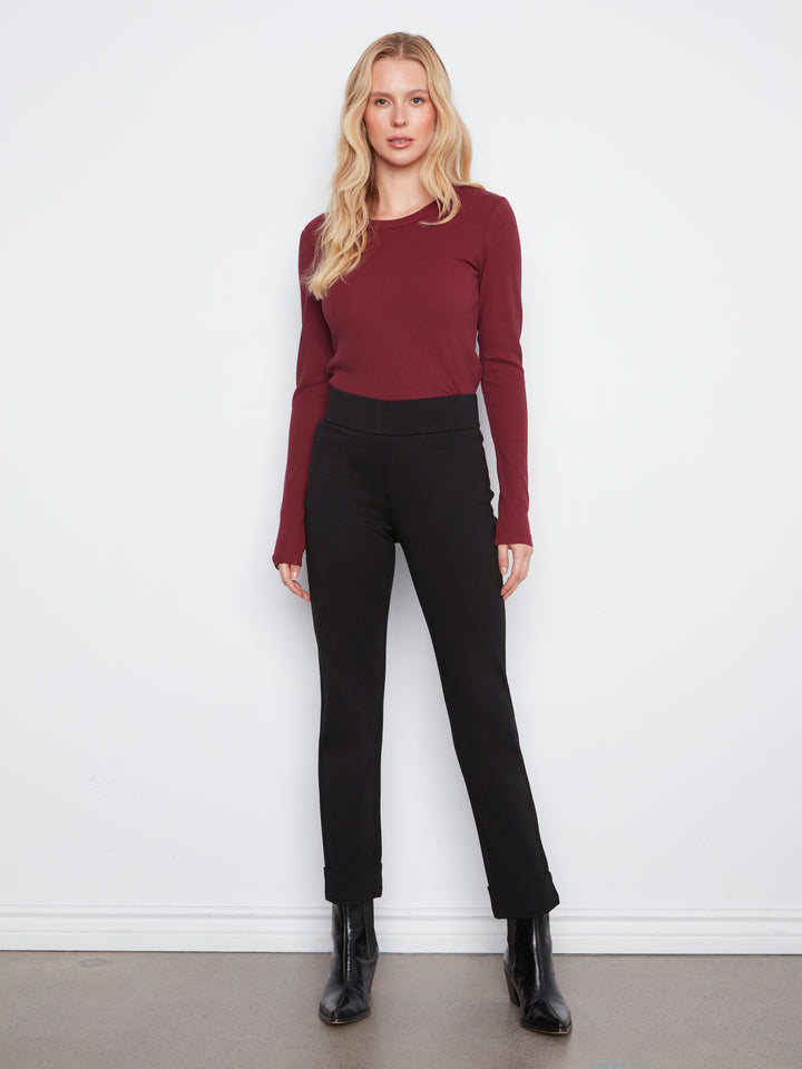 Rolled Cuffs Pants With Pockets