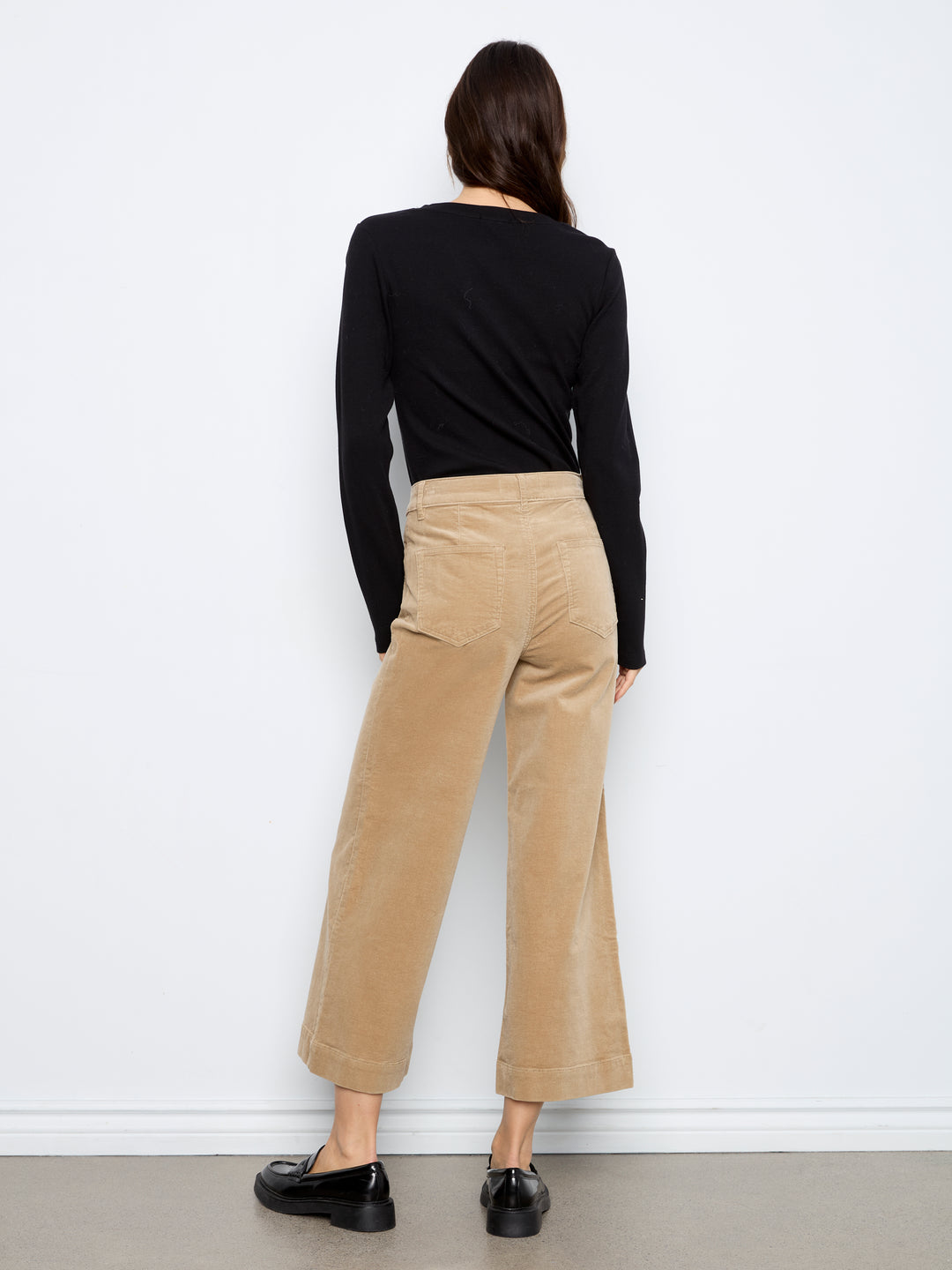 Cropped Insert Pocket Wide Leg Corduroy Pants