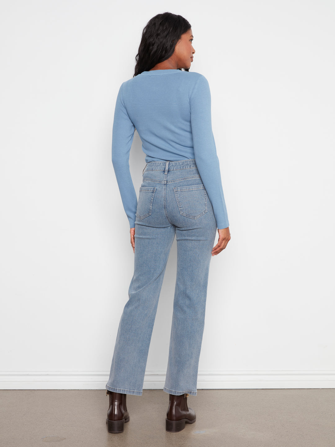 Denim Corduroy Straight Leg Pants