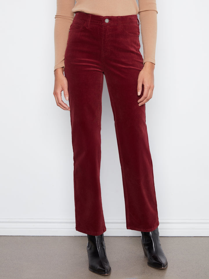 Straight Leg Corduroy Pants With Elastic Inside Waist