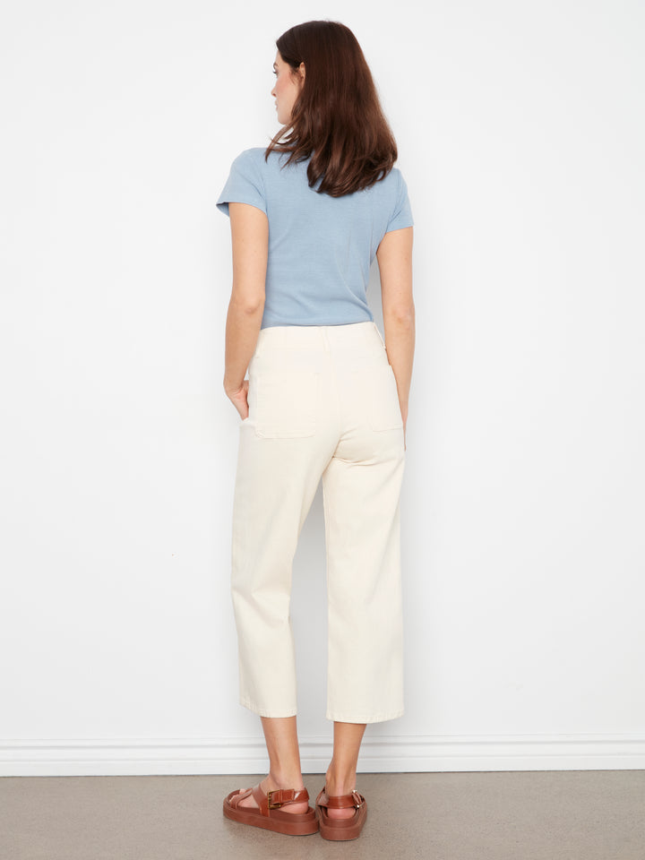 Button Fly Flex Twill Straight Leg Pants