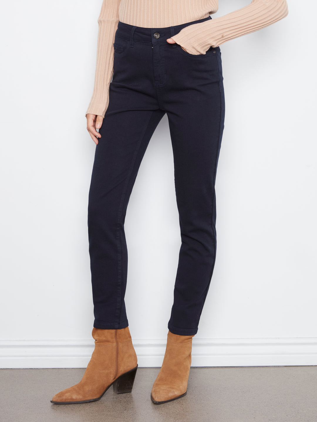 Colored Twill Slim Leg Pants