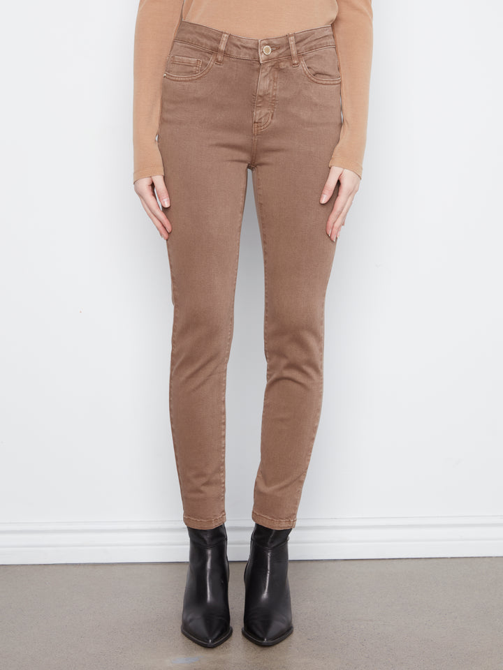 Colored Twill Slim Leg Pants