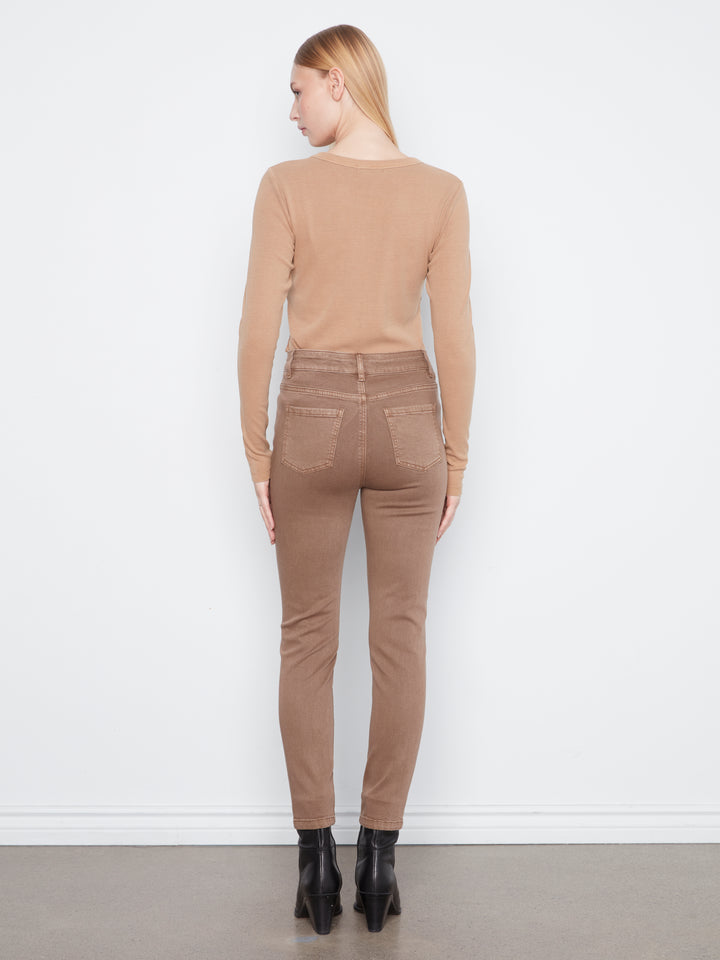 Colored Twill Slim Leg Pants