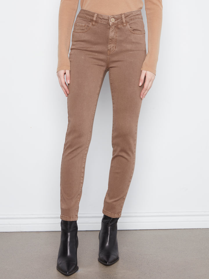 Colored Twill Slim Leg Pants