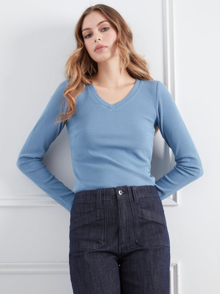Cropped Wide Leg Stretch Denim Pants With Patch Pockets