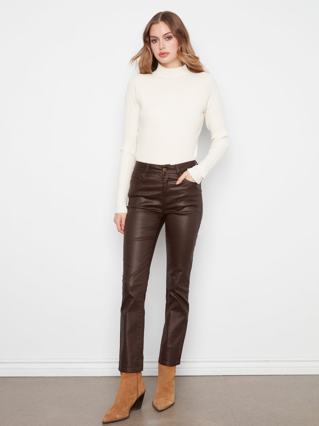 Slim Leg Wax Twill Pants