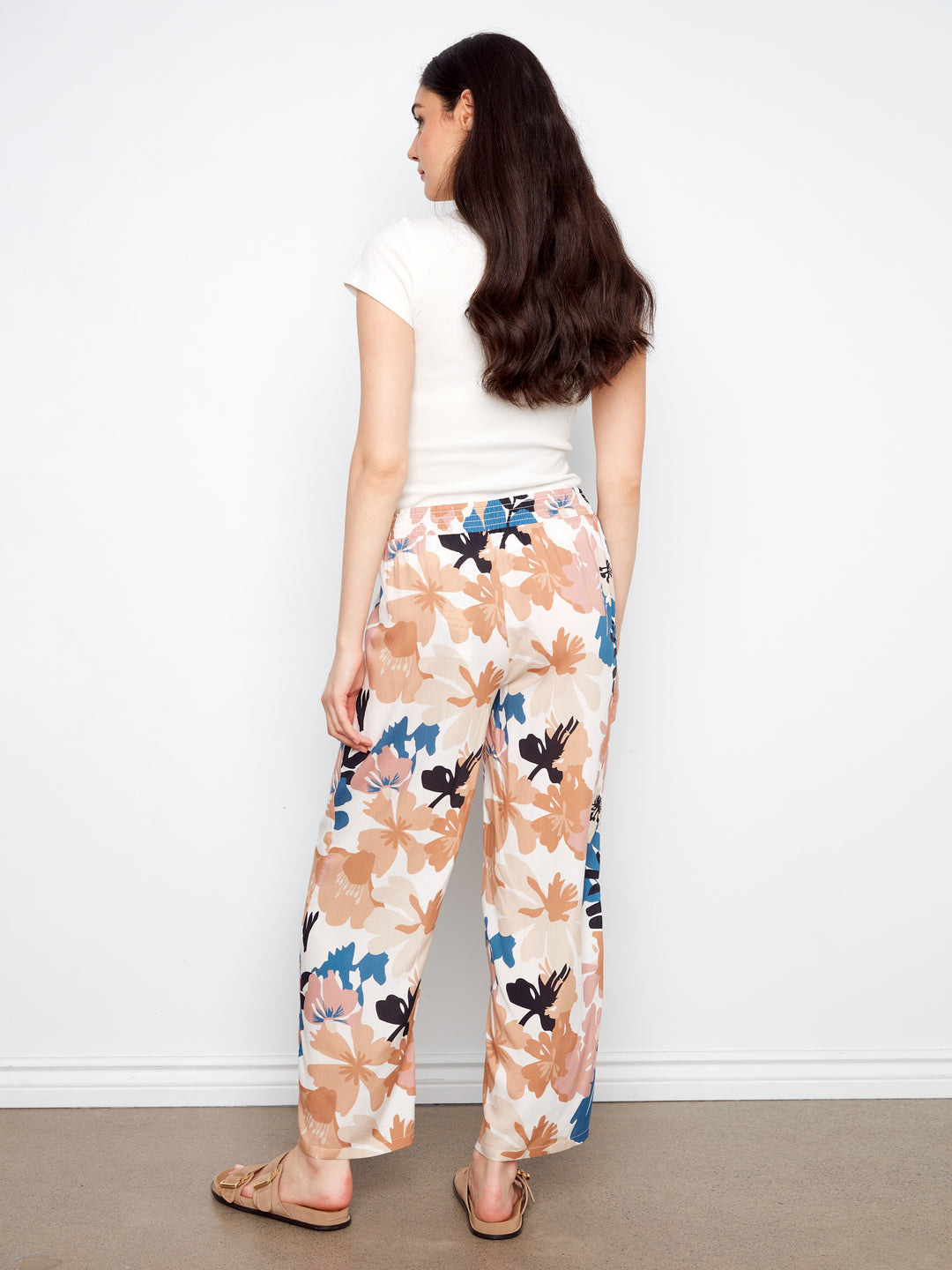 Printed Pant With Pockets And Self Belt Ties