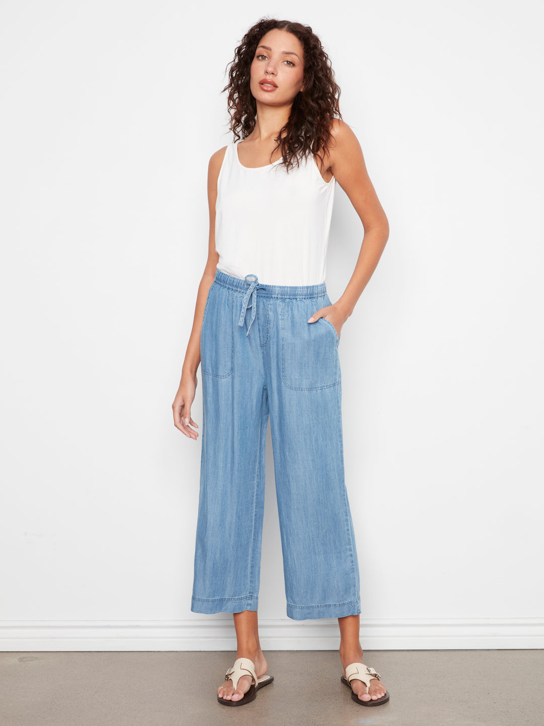 Tencel Wide Leg Jogger Pants