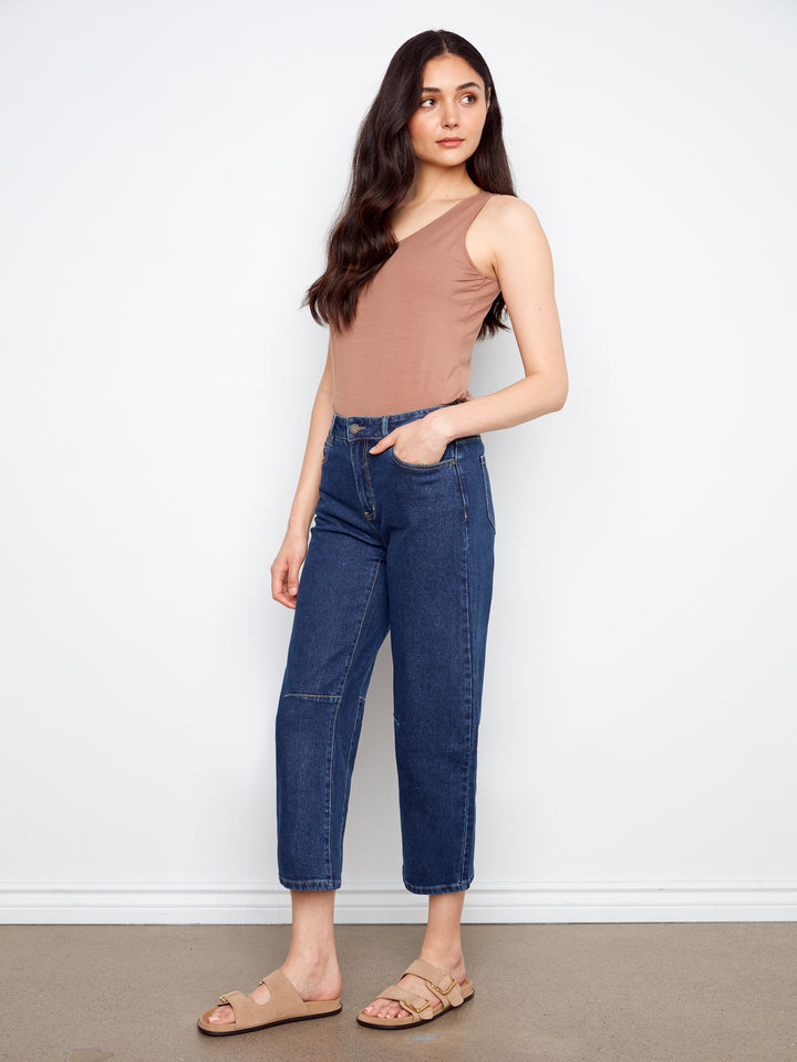 Barrel Leg Denim Pants