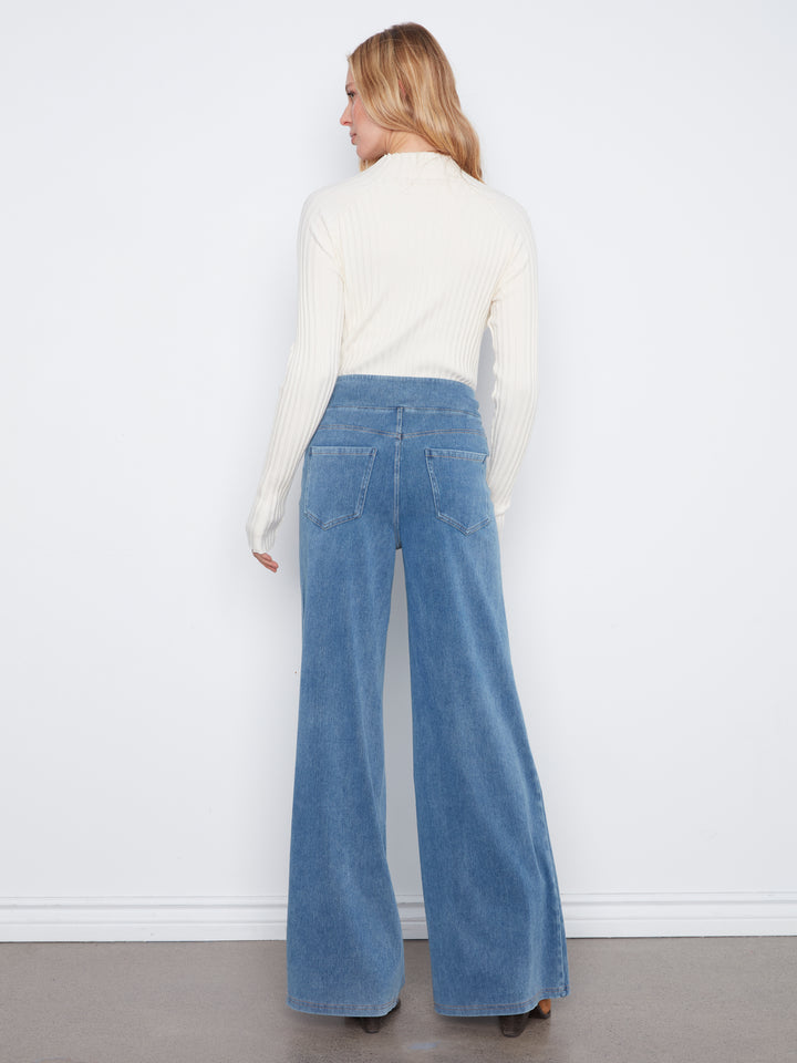 Knit Pull On Wide Leg Pants