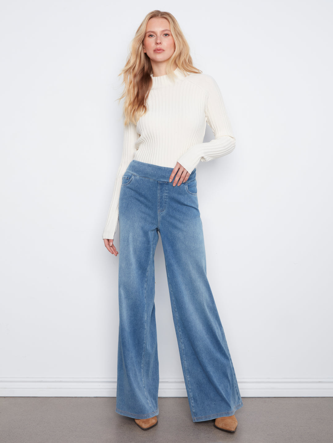 Knit Pull On Wide Leg Pants