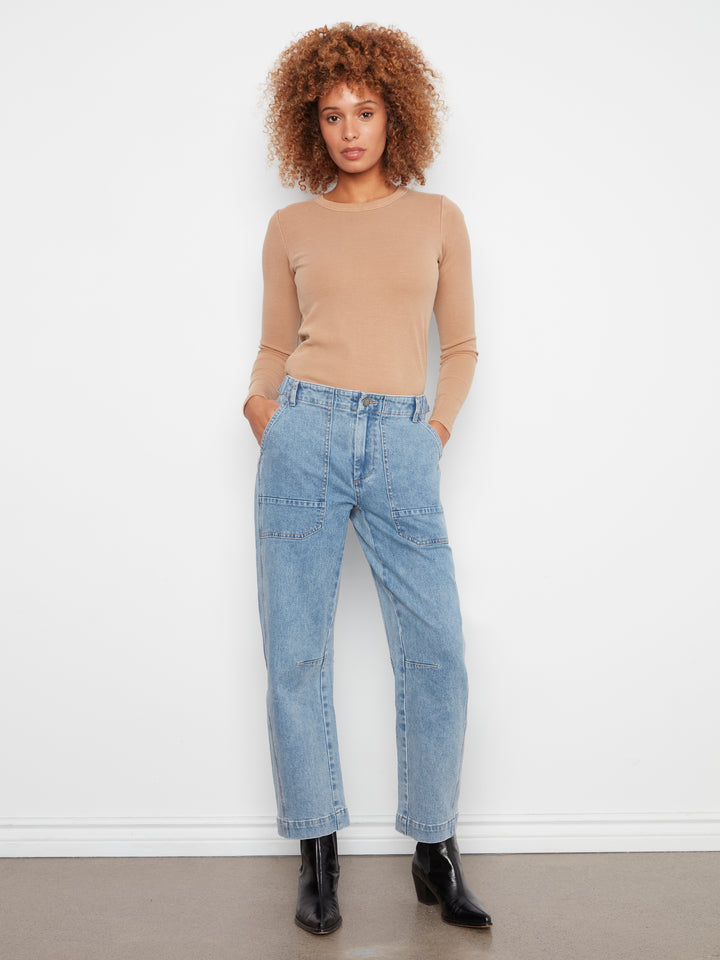 Barrel Leg Denim Pants