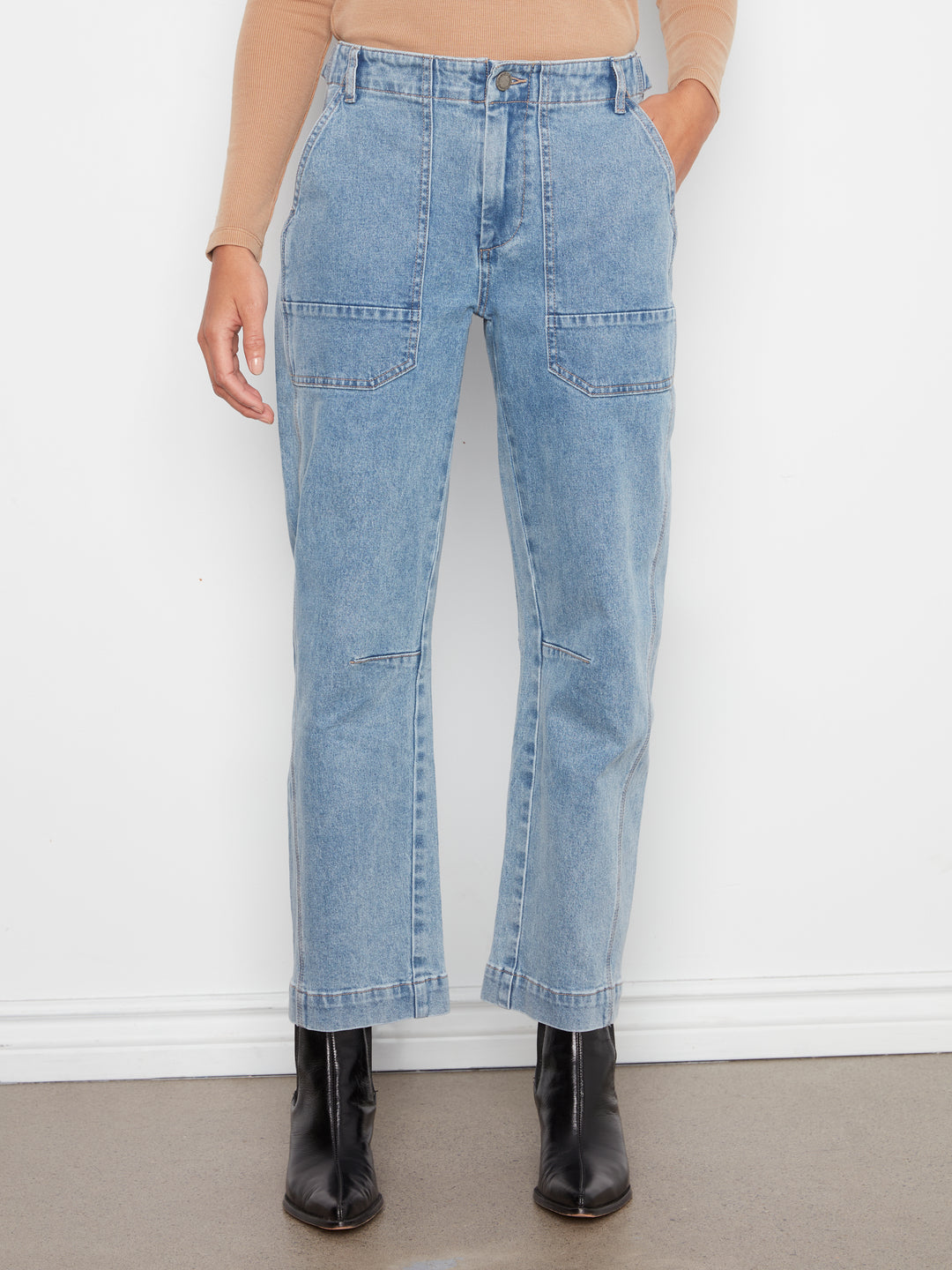 Barrel Leg Denim Pants