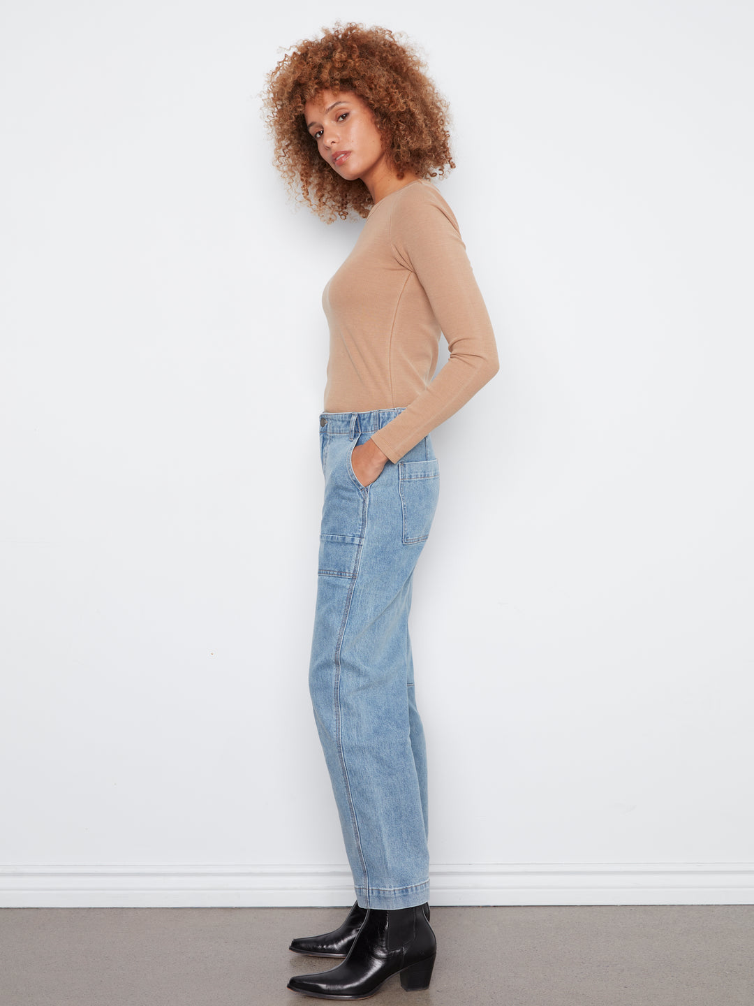 Barrel Leg Denim Pants