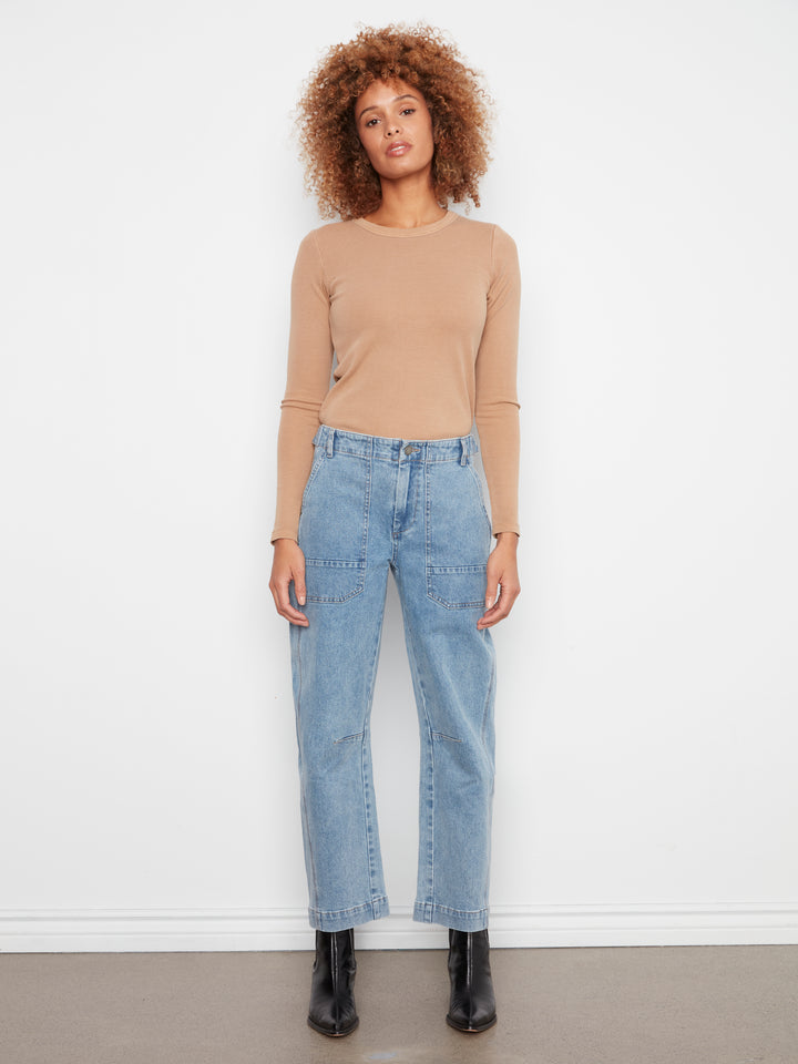 Barrel Leg Denim Pants