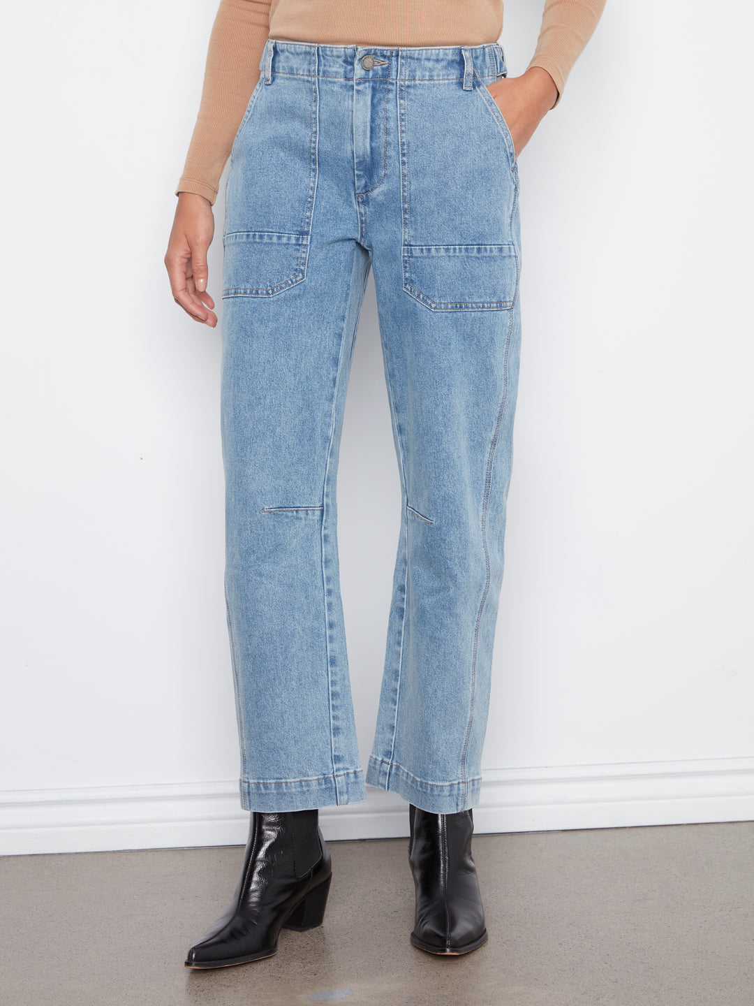 Barrel Leg Denim Pants