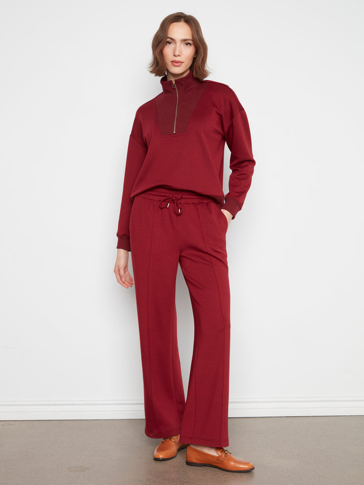 Wide Leg Pin Tuck Pants With Elasticated Waist