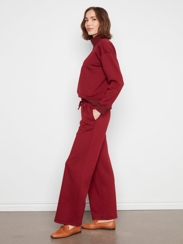 Wide Leg Pin Tuck Pants With Elasticated Waist