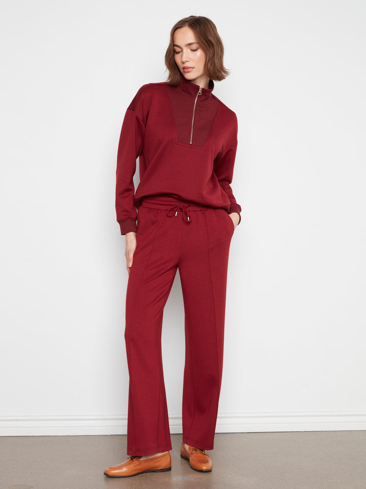 Wide Leg Pin Tuck Pants With Elasticated Waist