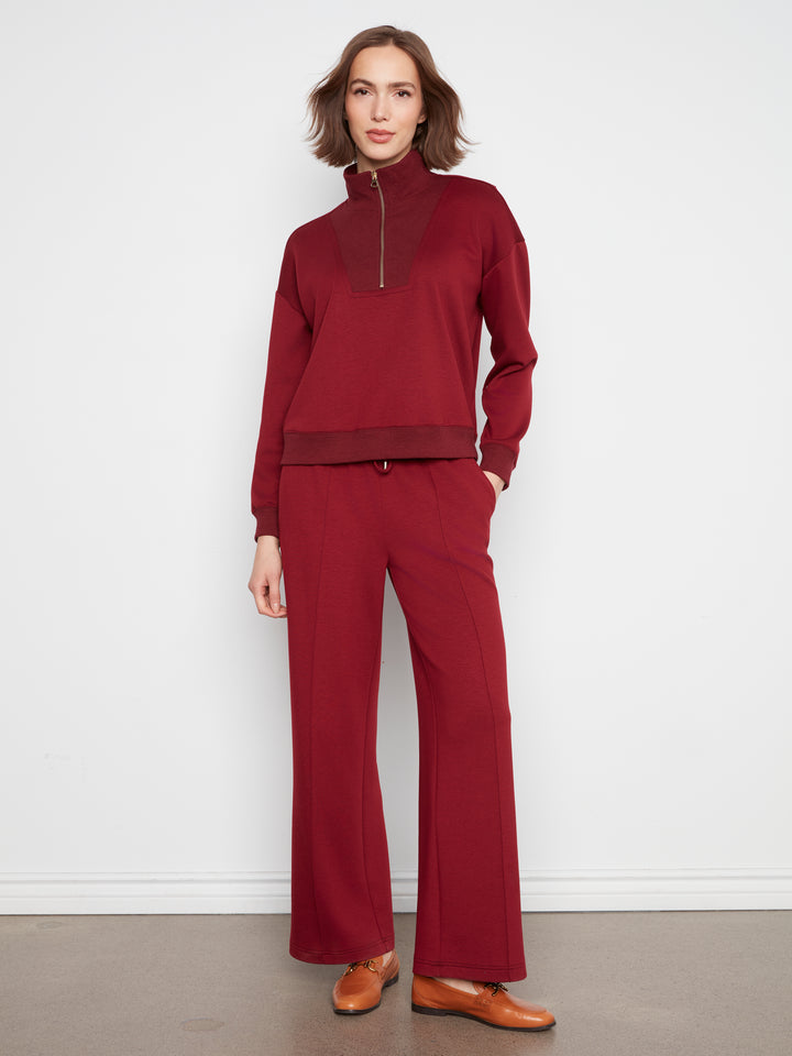 Wide Leg Pin Tuck Pants With Elasticated Waist