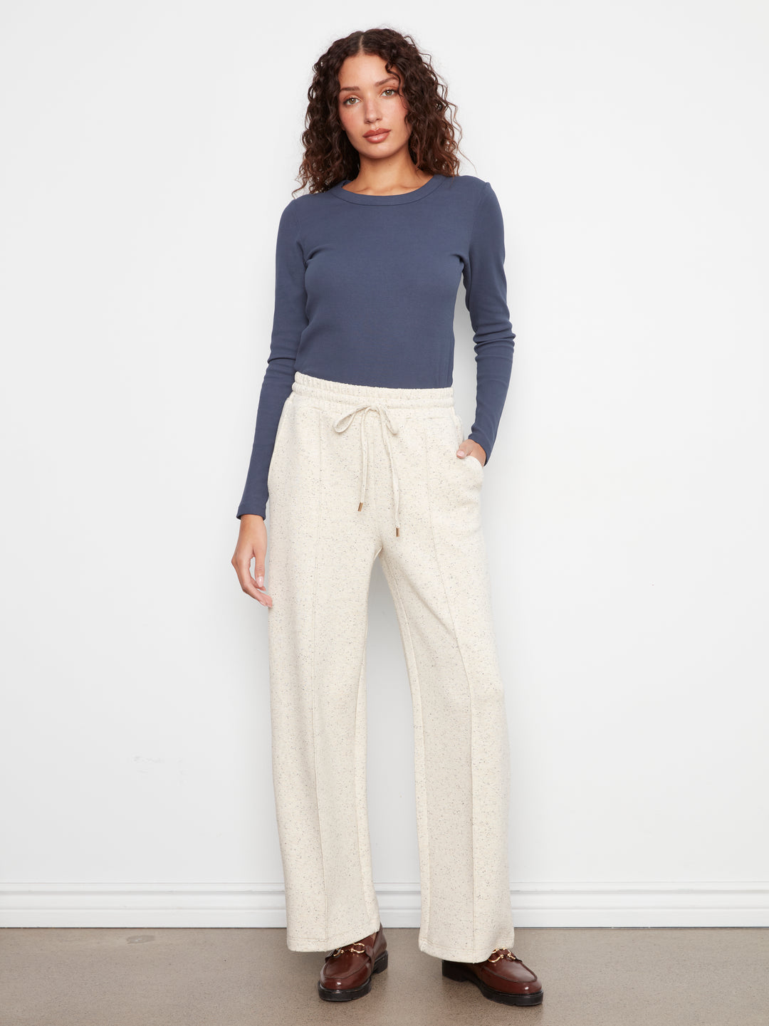 Wide Leg Pin Tuck Pants With Elasticated Waist