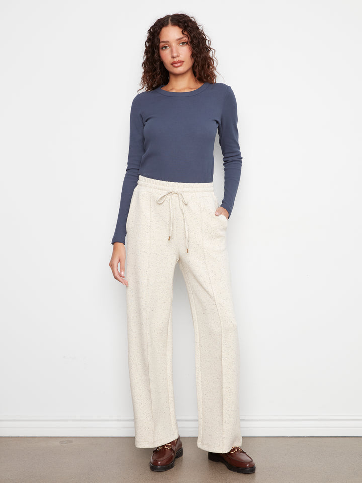 Wide Leg Pin Tuck Pants With Elasticated Waist