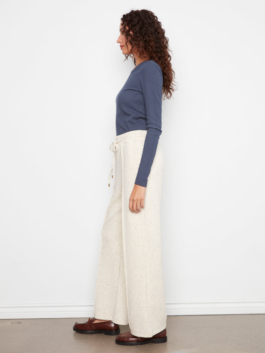 Wide Leg Pin Tuck Pants With Elasticated Waist