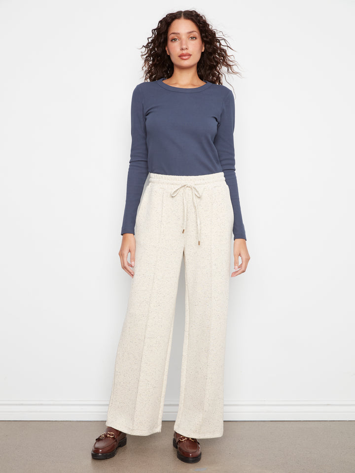 Wide Leg Pin Tuck Pants With Elasticated Waist