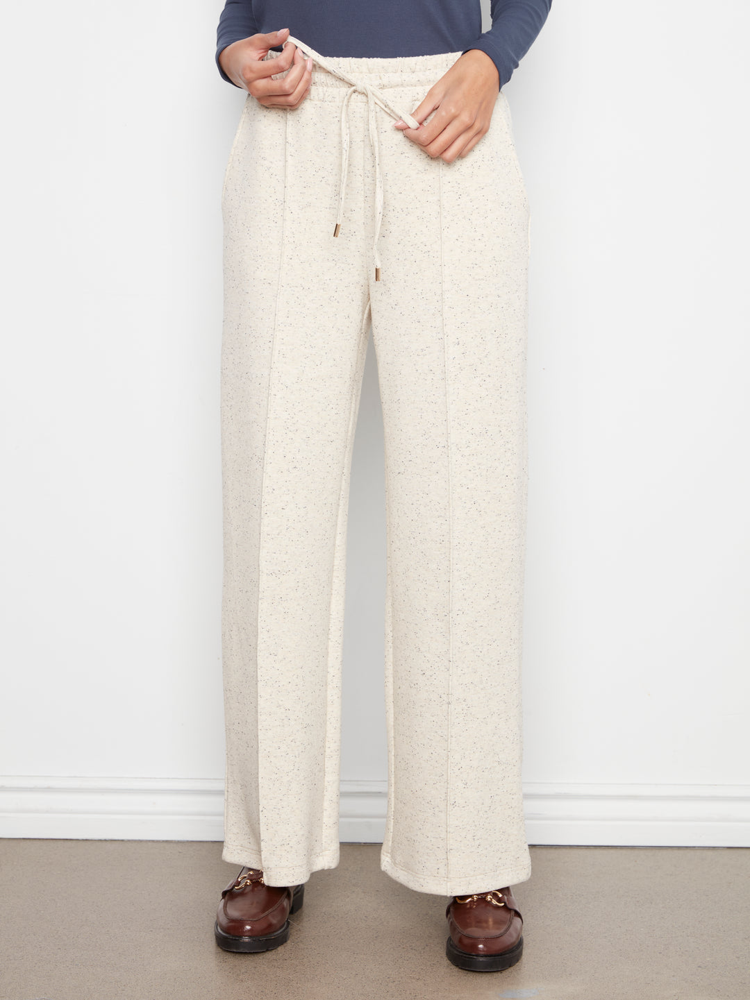 Wide Leg Pin Tuck Pants With Elasticated Waist