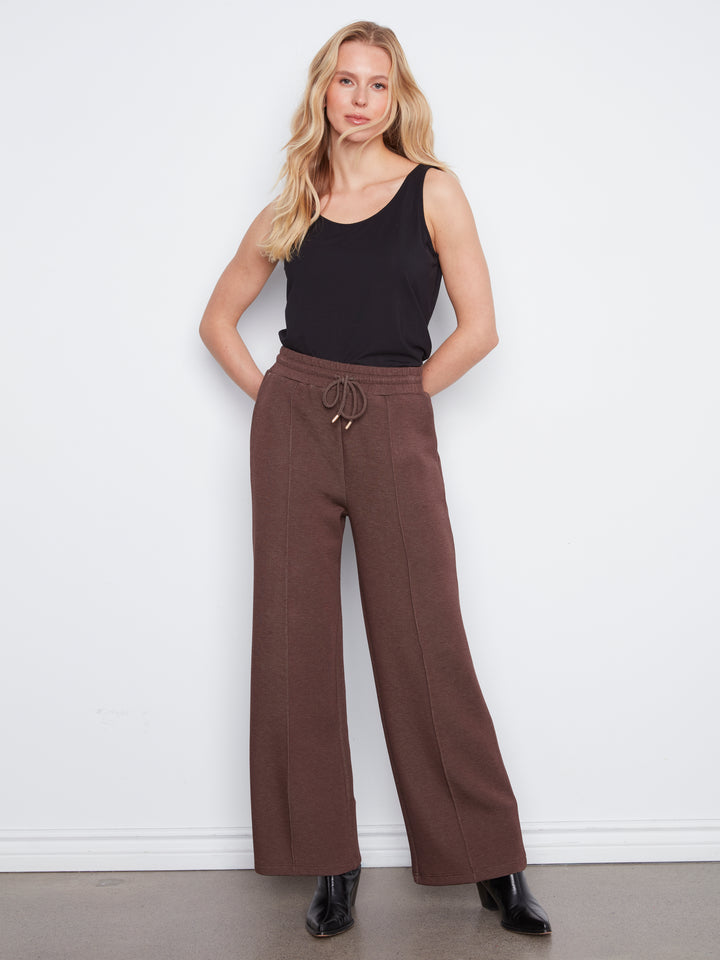 Wide Leg Pin Tuck Pants With Elasticated Waist